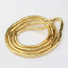 18K Gold Anti Tarnish Long continue Snake Necklace For Women