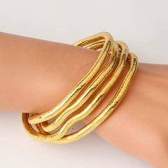 18K Gold Anti Tarnish Long continue Snake Necklace For Women