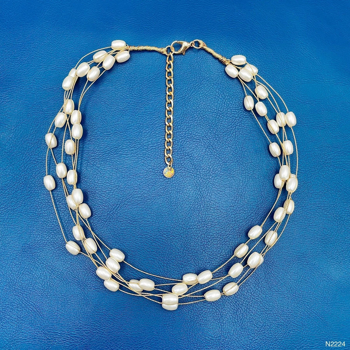 Simple Pearl White 18K Gold Anti Tarnish Layer Necklace For Women