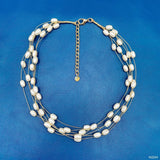 Simple Pearl White 18K Gold Anti Tarnish Layer Necklace For Women