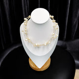 White 18K Gold Anti Tarnish Pearl Layer Necklace For Women