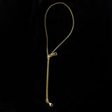 Long Black 18K Gold Anti Tarnish Zip Chain Necklace For Women