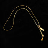 Long Black 18K Gold Anti Tarnish Zip Chain Necklace For Women