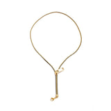 Long Black 18K Gold Anti Tarnish Zip Chain Necklace For Women