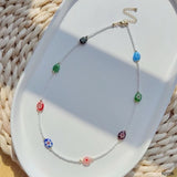 Evil Eye Rainbow Multi 18K Gold Beads Anti Tarnish Beads Necklace For Women