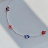 Evil Eye Rainbow Multi 18K Gold Beads Anti Tarnish Beads Necklace For Women