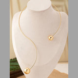 Question Mark 18K Gold Anti Tarnish Long Hasli Necklace For Women