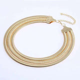 Snake Layer 18K Gold Anti Tarnish Choker Hasli Necklace For Women