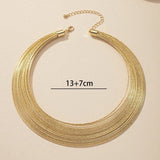 Layer 18K Gold Anti Tarnish Choker Hasli Necklace For Women