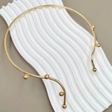 Solied Question Mark 18K Gold Anti Tarnish Long Hasli Necklace For Women