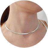 Silver Anti Tarnish Snake Choker Hasli Necklace For Women