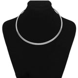 Round Silver Anti Tarnish Collar Hasli Necklace For Women