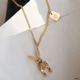 Bunny Rabbit 18K Gold Stainless Steel Anti Tarnish Necklace For Women