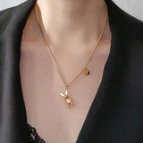 Bunny Rabbit 18K Gold Stainless Steel Anti Tarnish Necklace For Women