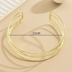 Cross Over 18K Gold Iron Collar Hasli Necklace For Women