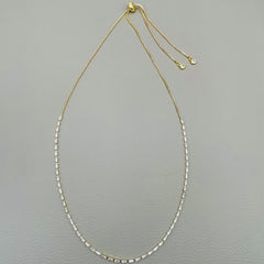 Baguette Solitaire Cubic Zirconia 18K Gold Anti Tarnish Necklace