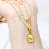 Heart Butterfly 18K Gold Stainless Steel layer Necklace pendant chain For Women