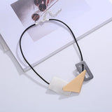 Geometric Shape Multi Grey 18K Gold Silver Anti Tarnish Necklace For Women