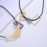 Geometric Shape Multi Grey 18K Gold Silver Anti Tarnish Necklace For Women