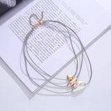 Multi Rose Gold Silver Mother Of Pearl Anti Tarnish Layer Necklace For Women