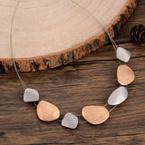 Two Tone Multi Rose Gold Silver Anti Tarnish Necklace For Women