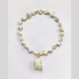 Conch Shell Pearl White 18K Gold Anti Tarnish Necklace For Women