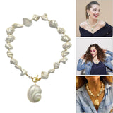 Conch Shell Pearl White 18K Gold Anti Tarnish Necklace For Women