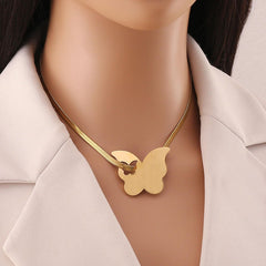 Two Tone Star 18K Gold Silver Stainless Steel Anti Tarnish Snake Chain Necklace For Women