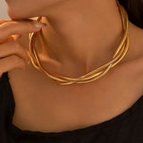 Twisted Snake 18K Gold Anti Tarnish Necklace For Women