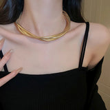 Twisted Snake 18K Gold Anti Tarnish Necklace For Women