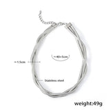 Triple Layer Snake Silver Anti Tarnish Necklace For Women