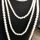 Multilayer Pearl White 18K Gold Anti Tarnish Long Necklace For Women