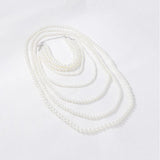 Multilayer Pearl White 18K Gold Anti Tarnish Long Necklace For Women