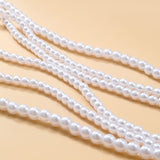 Multilayer Pearl White 18K Gold Anti Tarnish Long Necklace For Women