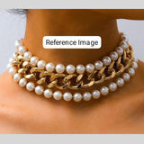 Dual Layer Pearl White 18K Gold Anti Tarnish Choker Necklace For Women