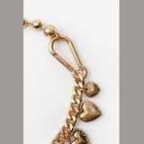 Heart 18K Gold Anti Tarnish Ball Curb Chain Statement Necklace For Women