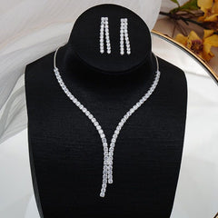 Solitaire Rhinestone Silver Anti Tarnish Necklace For Women