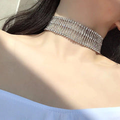 Solitaire Filigree Rhinestone Silver Anti Tarnish Necklace For Women