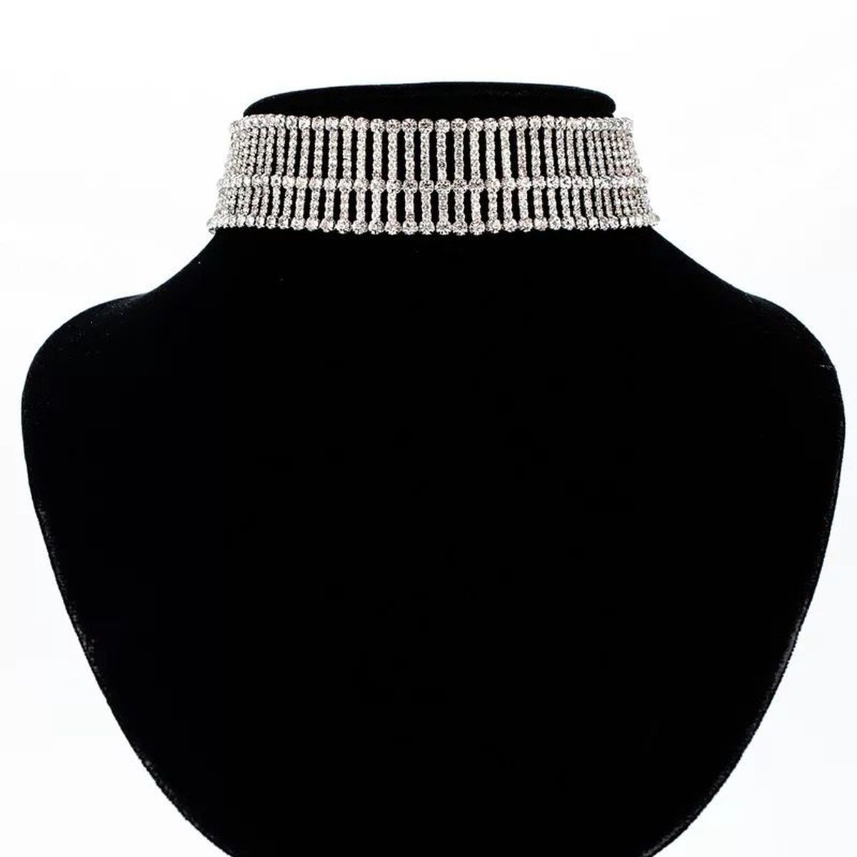 Solitaire Filigree Rhinestone Silver Anti Tarnish Necklace For Women
