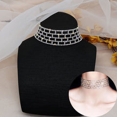 Solitaire Wall View Rhinestone Silver Anti Tarnish Necklace For Women