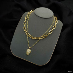 Snake Head Cubic Zirconia 18K Gold Anti Tarnish Three Layer Link Chain Necklace For Women