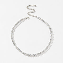 Marquise Silver Cubic Zirconia Chain Necklace For Women