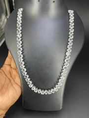 White Teardrop Silver Cubic Zirconia  Copper Necklace For Women