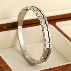 Layered Gold Silver Plated Plain Stainless Steel Cuff & Kada For Women