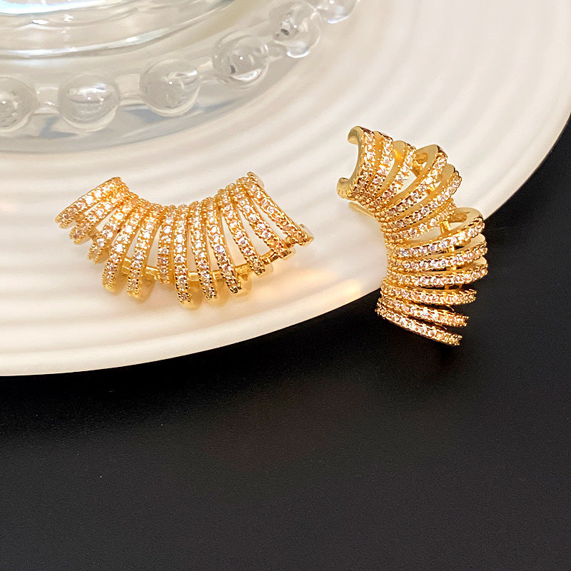 Gold Silver CZ Anti-Tarnish Copper Ear Cuff Earrings