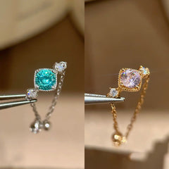 Multi Color Links Gold Silver Cubic Zirconia Copper Adjustable Ring