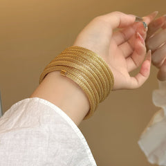 Designer Multi Strand Mesh Chain Gold Silver Plated Adjustable Bracelet