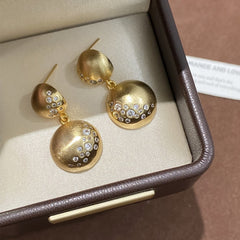 Modern Matte Design Gold Plated CZ Anti Tarnish Copper Hoop Earrings