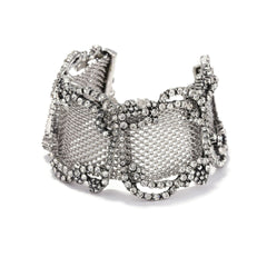 Designer Wide Mesh Link Gold Silver Plated Bracelet For Women