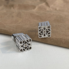 Sqaure filigree 18K Gold Silver Anti Tarnish Stud Earring For Women